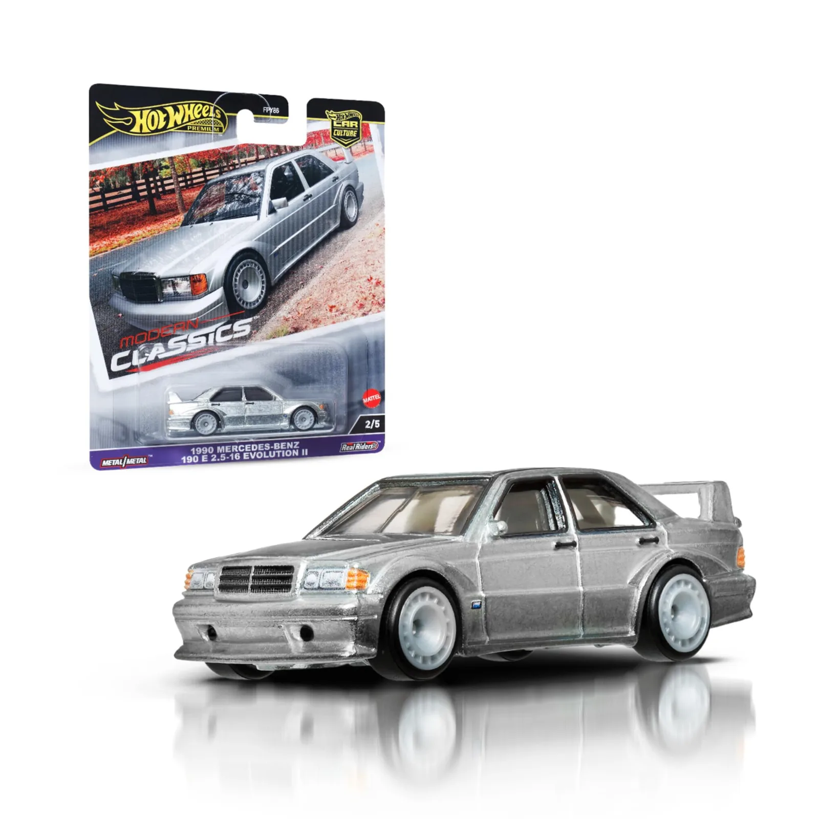 HW PREMIUM 1990 MERCEDES-BENZ 190 E 2.5-16 EVOLUTION II SILVER