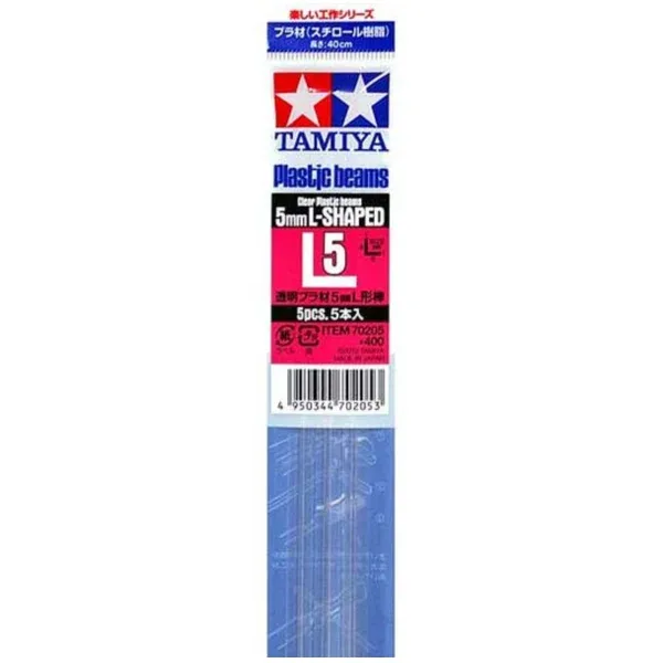 TAMIYA CLEAR PLASTIC BEAMS L SHAPED 5MM 5 PCS 70205