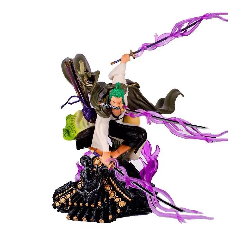 STATUE ONE PIECE - RORONOA ZORO DIORAMA 20CM (KEPALA BISA DIGANTI)