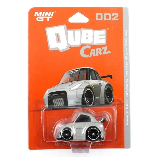 MINI GT - NISSAN GT-R (R-35) TYPE 1, REAR WING VER 1 MATTE GREY - QUBE CARZ