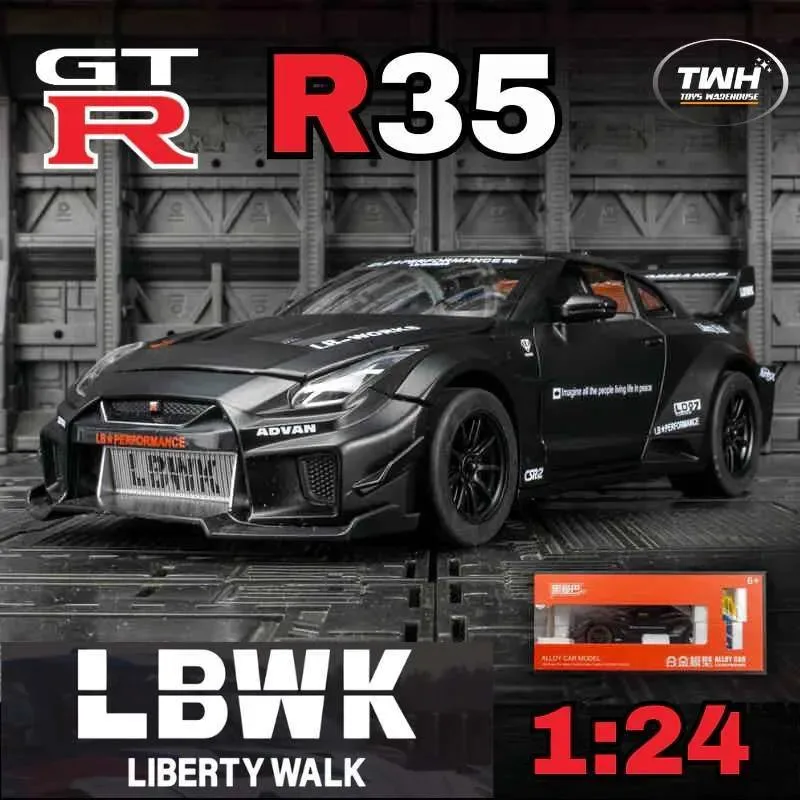 THW DIECAST NISSAN GTR LBWK CSR2 1:24 BLACK MAMBA - R35 BLACK